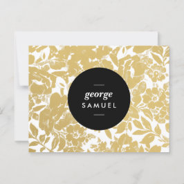 Elegantes Gold Floral Design mit feinem schwarzen  Postkarte