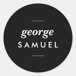 Elegantes Gold Floral Design mit feinem schwarzen  Runder Aufkleber