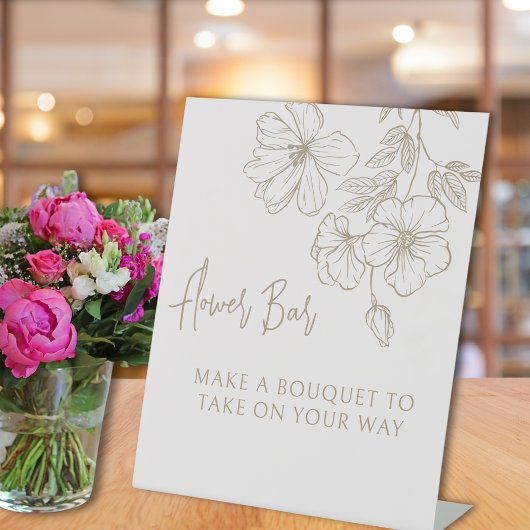 Elegantes Gold Floral Ein kleines Bouquet Sockelschild