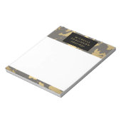 Elegantes Gold Floral III Personalisiert Notepad Notizblock (Rotiert)