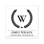 ELEGANTES GOLD FLORAL LAUREL WREATH ERSTE MONOGRAM PERMASTEMPEL (Design)