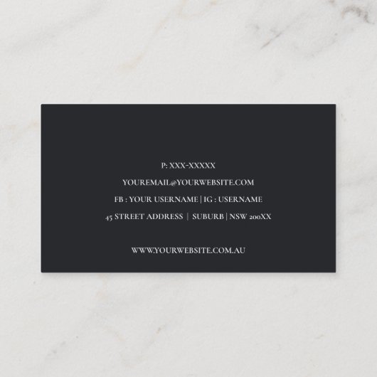 ELEGANTES GOLD FLORAL LAUREL WREATH ERSTE MONOGRAM VISITENKARTE (Rückseite)