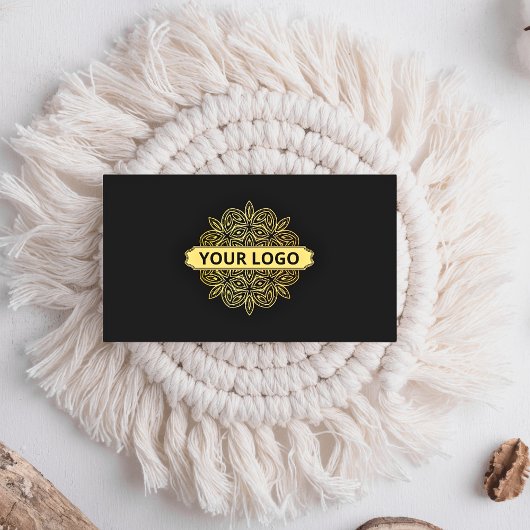 Elegantes Gold Floral Logo Visitenkarte