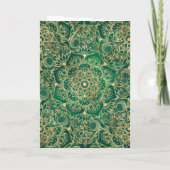 Elegantes Gold Floral Mandala Green Design Dankeskarte (Rückseite)