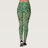 Elegantes Gold Floral Mandala Green Design Leggings (Rückseite)