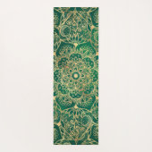 Elegantes Gold Floral Mandala Green Design Yogamatte (Rückseite)