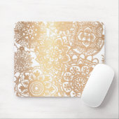 Elegantes Gold Floral Mandala Muster Mousepad (Mit Mouse)