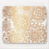 Elegantes Gold Floral Mandala Muster Mousepad (Vorne)