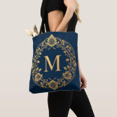 Elegantes Gold Floral Monogram Design Tasche (Von Nahem)