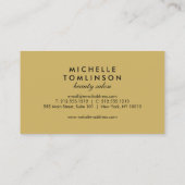 Elegantes Gold Floral Muster auf Black Designer Visitenkarte (Rückseite)