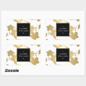 Elegantes Gold Floral Muster auf White II Rechteckiger Aufkleber (Blatt)