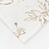 Elegantes Gold Floral Muster Fleecedecke (Ecke)