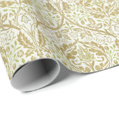 Elegantes Gold Floral Muster Geschenkpapier (Rolleneckpunkt)