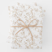 Elegantes Gold Floral Muster Geschenkpapier Set (Beispiel)