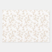 Elegantes Gold Floral Muster Geschenkpapier Set (Vorderseite)