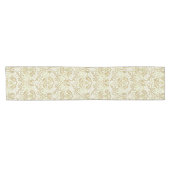 Elegantes Gold Floral Muster Kurzer Tischläufer (Horizontal)
