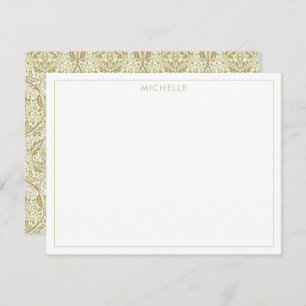 Elegantes Gold Floral Muster Mitteilungskarte