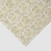 Elegantes Gold Floral Muster Seidenpapier (Ausschnitt)