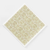 Elegantes Gold Floral Muster Serviette (Ecke)
