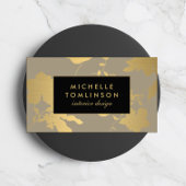 Elegantes Gold Floral Muster Tan Designer Visitenkarte