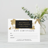 Elegantes Gold Floral Muster Weißes Geschenkgutsch (Stehend Vorderseite)