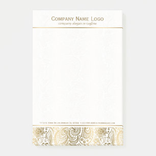 Elegantes Gold Floral Paisley MusterLace Post-it Klebezettel