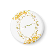 Elegantes Gold Floral "Save the Date" Magnet