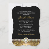 Elegantes Gold Floral Swirl 50 und fabelhaftes Par Einladung (Rückseite)