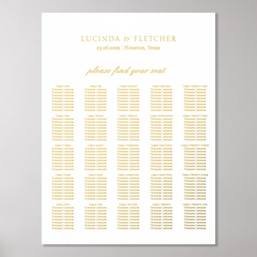 Elegantes Gold Foil Formal Hochzeitsstift Foliendrucke (Vorderseite)