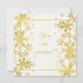 Elegantes Gold Foil Frische Pasta machen Snowflake Einladung (Rückseite)