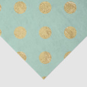 Elegantes Gold Foil Polka Dot Pattern - Aquamarine Seidenpapier (Ausschnitt)