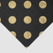 Elegantes Gold Foil Polka Dot Pattern - Gold & Bla Seidenpapier (Ausschnitt)