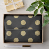 Elegantes Gold Foil Polka Dot Pattern - Gold & Bla Seidenpapier (Geschenk)