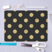 Elegantes Gold Foil Polka Dot Pattern - Gold & Bla Seidenpapier (Handwerk)
