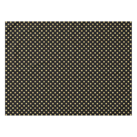 Elegantes Gold Foil Polka Dot Pattern - Gold & Bla Tischdecke (Vorderseite (Horizontal))