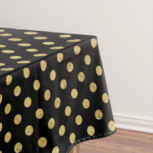 Elegantes Gold Foil Polka Dot Pattern - Gold & Bla Tischdecke (Beispiel)