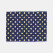 Elegantes Gold Foil Polka Dot Pattern - Gold & Blu Fleecedecke (Vorderseite (Horizontal))