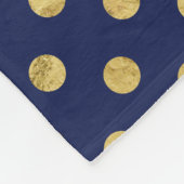 Elegantes Gold Foil Polka Dot Pattern - Gold & Blu Fleecedecke (Ecke)