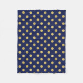 Elegantes Gold Foil Polka Dot Pattern - Gold & Blu Fleecedecke (Vorderseite)