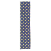 Elegantes Gold Foil Polka Dot Pattern - Gold & Blu Kurzer Tischläufer (Vorderseite)