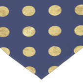 Elegantes Gold Foil Polka Dot Pattern - Gold & Blu Kurzer Tischläufer (Ecke)