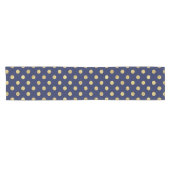 Elegantes Gold Foil Polka Dot Pattern - Gold & Blu Kurzer Tischläufer (Horizontal)