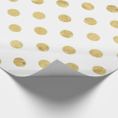 Elegantes Gold Foil Polka Dot Pattern - Gold & Wei Geschenkpapier (Ecke)