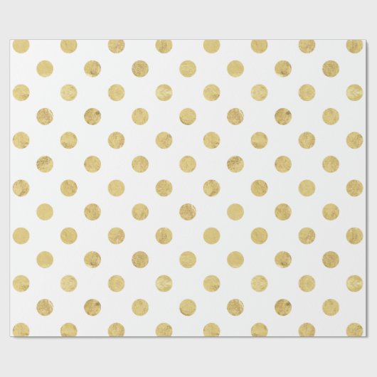 Elegantes Gold Foil Polka Dot Pattern - Gold & Wei Geschenkpapier (Flach)