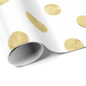 Elegantes Gold Foil Polka Dot Pattern - Gold & Wei Geschenkpapier (Rolleneckpunkt)
