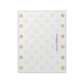 Elegantes Gold Foil Polka Dot Pattern - Gold & Wei Notizblock (Rotiert)