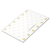 Elegantes Gold Foil Polka Dot Pattern - Gold & Wei Notizblock (angewinkelt)