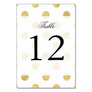 Elegantes Gold Foil Polka Dot Pattern - Gold & Wei Tischnummer