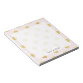 Elegantes Gold Foil Polka Dot Pattern - Rosa & Gol Notizblock (angewinkelt)