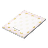 Elegantes Gold Foil Polka Dot Pattern - Rosa & Gol Notizblock (Rotiert)